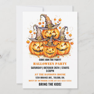 Invitation Citrouilles mignons Bonne fête d'Halloween Invitat