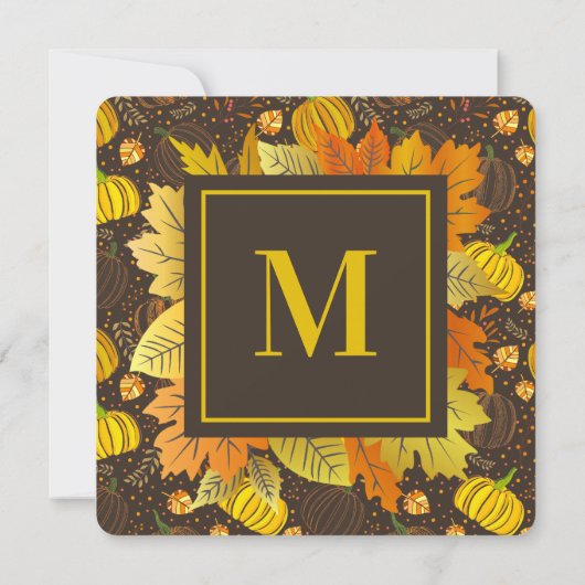 Invitation Citrouilles Motif de récolte d'automne (Dos)