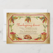 Invitation Citrouilles rétro stylés Thanksgiving (Devant)