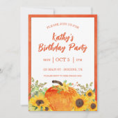 Invitation Citrouilles Rustiques Anniversaire d'Automne (Devant)