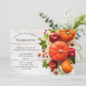 Invitation Citrouilles rustiques de Friendsgiving | Thanksgiv (Debout devant)