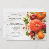 Invitation Citrouilles rustiques de Friendsgiving | Thanksgiv (Devant)