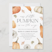 Invitation Citrouilles rustiques tous en un Baby shower (Devant)