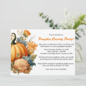 Invitation Citrouilles sculptées vintage (Debout devant)