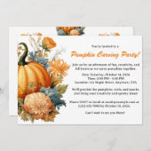 Invitation Citrouilles sculptées vintage (Devant / Derrière)