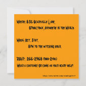 Invitation Citrouilles, soupe et Arrière - plan rayé (Dos)