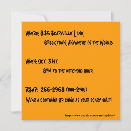 Invitation Citrouilles, soupe et Arrière - plan rayé (Dos)