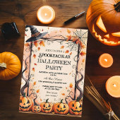 Invitation Citrouilles, Spider Webs & Witch Casquette Hallowe