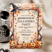 Invitation Citrouilles, Spider Webs & Witch Casquette Hallowe