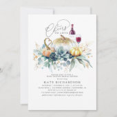 Invitation Citrouilles Succulents Automne Vin Dégustation Fêt (Devant)