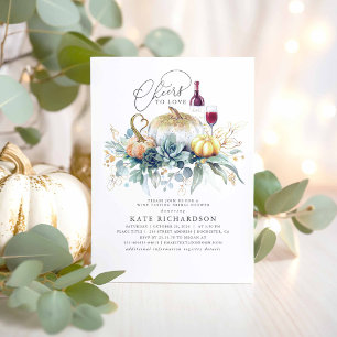 Invitation Citrouilles Succulents Automne Vin Dégustation Fêt