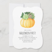 Invitation Citrouilles succulents. Fête d'Halloween violet et (Devant)