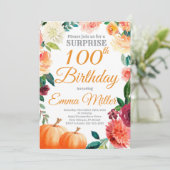 Invitation Citrouilles Surprise Anniversaire d'Automne (Debout devant)