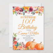Invitation Citrouilles surprise automne 100e anniversaire (Devant)