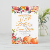 Invitation Citrouilles surprise automne 100e anniversaire (Debout devant)
