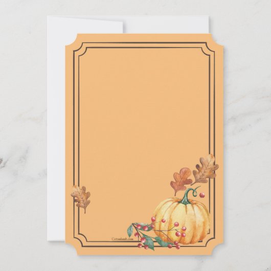 Invitation Citrouilles Trois (Dos)