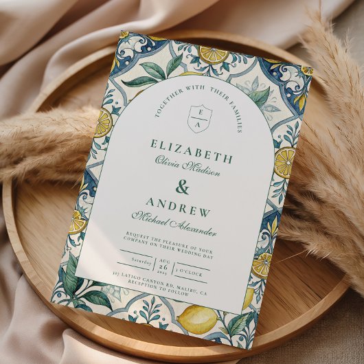 Invitation Citrus Botanical Summer Wedding