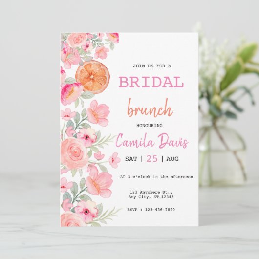 Invitation Citrus Bridal Brunch (Debout devant)