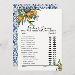 Invitation Citrus Bride ou Groom jeu entièrement modifiable c