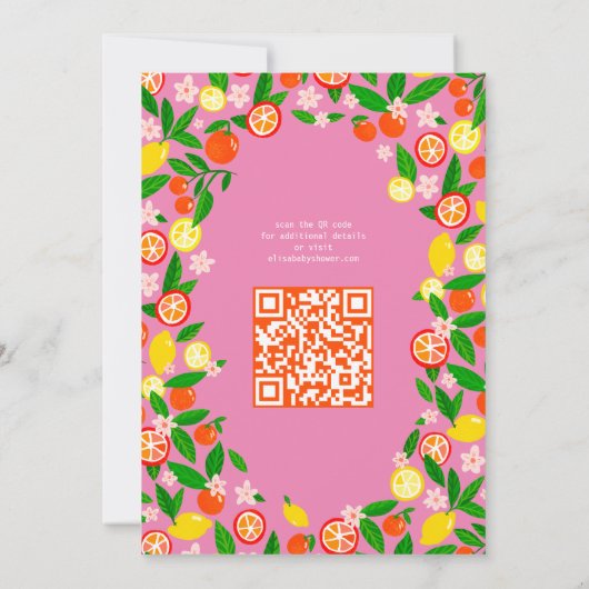 Invitation Citrus Celebration CUSTOM QR Code BABY SHOWER (Dos)