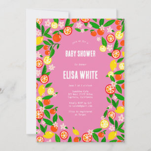 Invitation Citrus Celebration CUSTOM QR Code BABY SHOWER