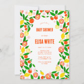 Invitation Citrus Celebration CUSTOM QR Code BABY SHOWER (Devant)