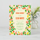 Invitation Citrus Celebration CUSTOM QR Summer BRIDAL SHOWER (Debout devant)