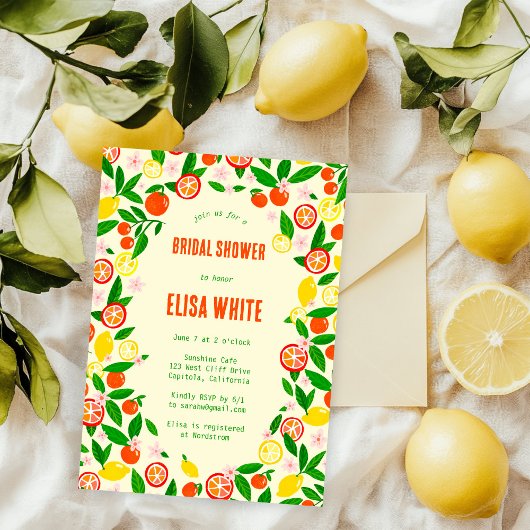 Invitation Citrus Celebration CUSTOM Summer BRIDAL SHOWER
