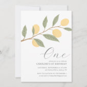 Invitation Citrus citron 1er anniversaire (Devant)