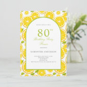 Invitation Citrus citron 80e anniversaire (Debout devant)