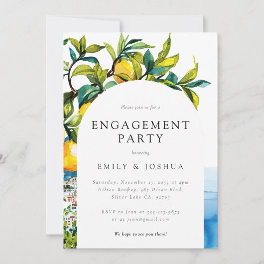 Invitation Citrus citron Amalfi (Devant)