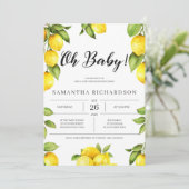 Invitation Citrus citron baby shower été (Debout devant)