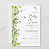 Invitation Citrus citron Baby shower moderne (Devant)