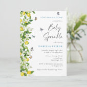 Invitation Citrus citron Baby shower moderne Saupoudrer (Debout devant)