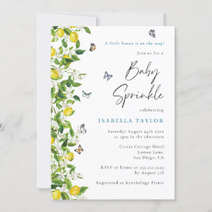 Invitation Citrus citron Baby shower moderne Saupoudrer