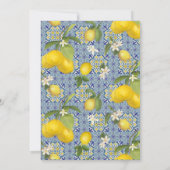 Invitation Citrus citron bleu floral Carrelage Mariage d'aqua (Dos)