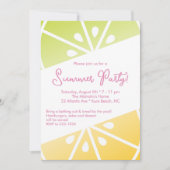 Invitation Citrus citron citron citron citron jaune rose (Devant)