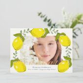 Invitation Citrus citron couronne photo Graduation (Debout devant)