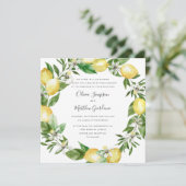 Invitation Citrus citron et mariage officiel feuille (Debout devant)