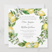 Invitation Citrus citron et mariage officiel feuille (Devant)
