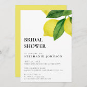 Invitation Citrus citron Fête des mariées de verdure (Devant / Derrière)