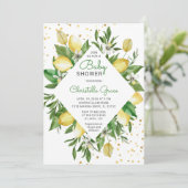 Invitation Citrus citron Italie Genre Neutre Baby shower Chic (Debout devant)