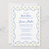 Invitation Citrus citron jaune et bleu Fête des mariées itali (Devant)