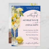 Invitation Citrus citron Limoncello Italie Destination Mariag (Devant / Derrière)