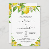 Invitation Citrus citron Mariage jaune (Devant / Derrière)