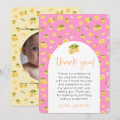 Invitation Citrus citron Merci photo (Devant / Derrière)