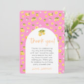 Invitation Citrus citron Merci photo (Debout devant)