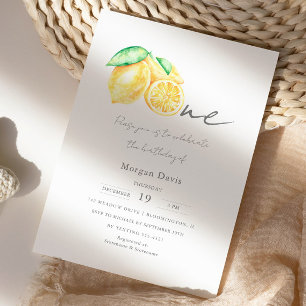Invitation Citrus citron Squeeze Été Bébé Premier anniversair