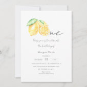 Invitation Citrus citron Squeeze Été Bébé Premier anniversair (Devant)