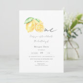 Invitation Citrus citron Squeeze Été Bébé Premier anniversair (Debout devant)